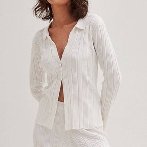 NWOT ASOS/4th & Reckless White Knitted Button Detail Shirt